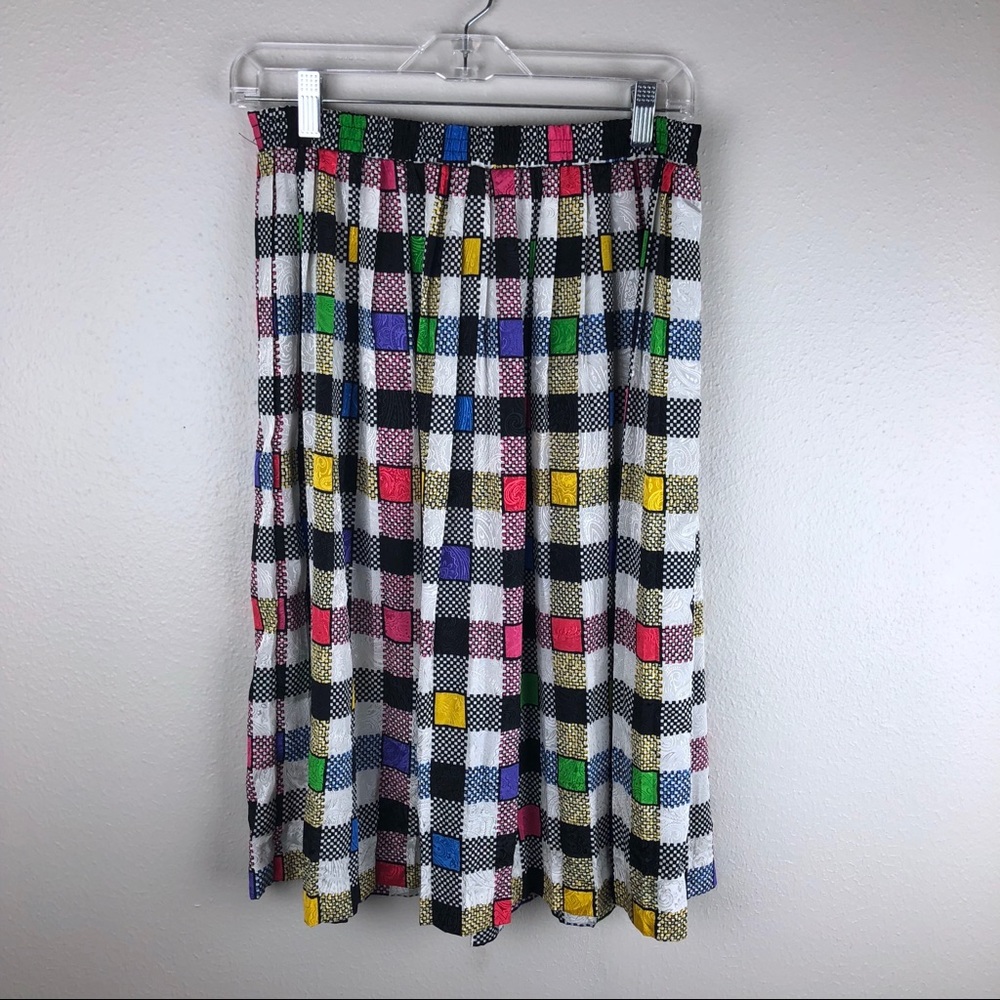 Vintage 80s Colorful Broomstick Skirt